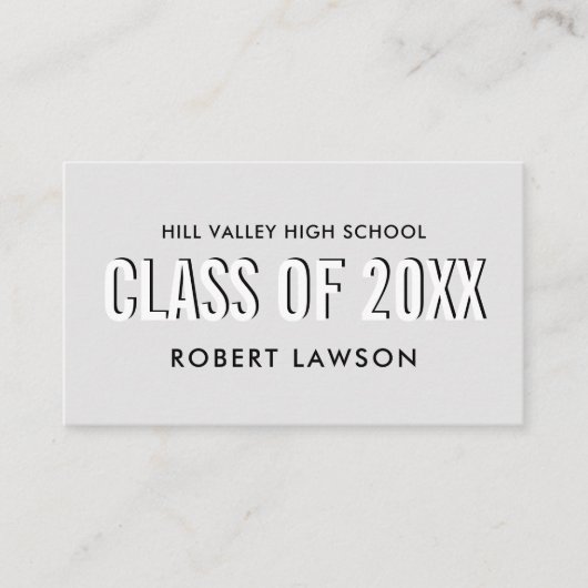Sivler grijs klasse Afstuderen naam sociaal icoon Visitekaartje (Voorkant)