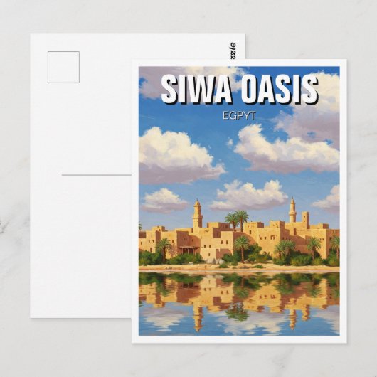 Siwa Oasis Egypt Travel Briefkaart (Voorkant / Achterkant)