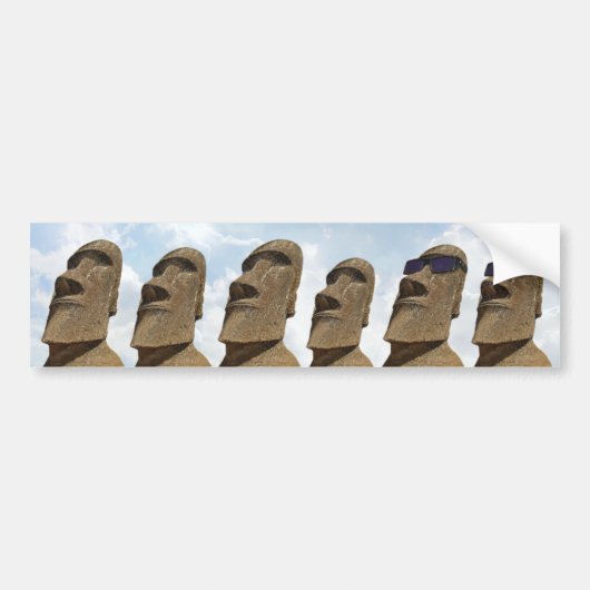 Six Easter Island Moai - Bumpersticker (Voorkant)