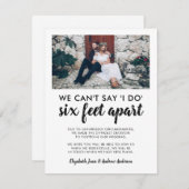 Six Feet Apart Uitgesteld Wijzigingsdatum Huwelijk Aankondiging (Voorkant / Achterkant)