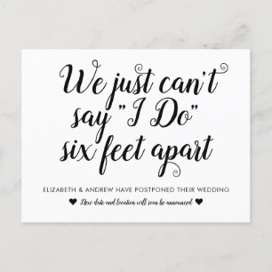 Six Feet Apart Uitgestelde Datumwijziging Trouwdat Aankondigingskaart