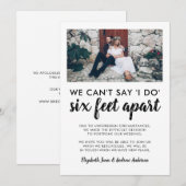 Six Feet Apart Uitgestelde Wijzigingsdatum Huwelij Aankondiging (Voorkant / Achterkant)