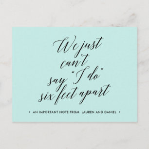 Six Feet Apart Verandering van plannen uitgesteld Aankondigingskaart