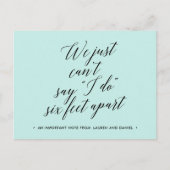 Six Feet Apart Verandering van plannen uitgesteld  Aankondigingskaart (Voorkant)