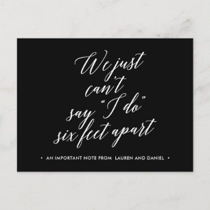 Six Feet Apart Verandering van plannen uitgesteld Aankondigingskaart