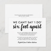 Six Feet Apart Wijziging van de datum Trouwtypogra Aankondiging (Voorkant / Achterkant)
