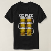 Six Funny Check My 6 Beer Abs Hilarious Fitne T-shirt (Design voorkant)