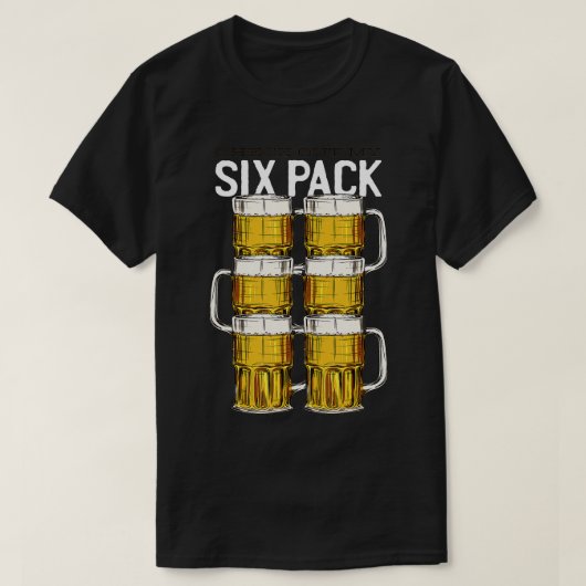 Six Funny Check My 6 Beer Abs Hilarious Fitne T-shirt (Design voorkant)