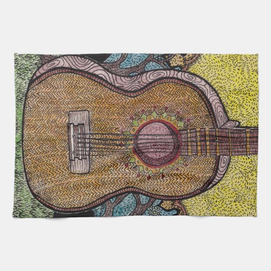 #Six Guitar Dish Towel Design Theedoek (Horizontaal)