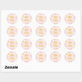 Six is a Vibe Roze Daisy Checker Ronde Sticker (Vel)