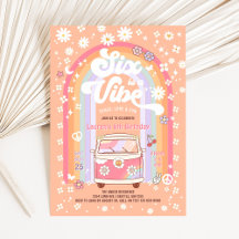SIX is een Vibe Daisy Groovy Hippie 6de Verjaardag