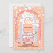 SIX is een Vibe Daisy Groovy Hippie 6e verjaardag Kaart (Voorkant)