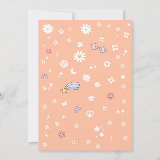 SIX is een Vibe Daisy Groovy Hippie 6e verjaardag Kaart (Achterkant)