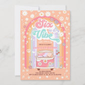 SIX is een Vibe Groovy Van Hippie 6e verjaardag Kaart (Voorkant)