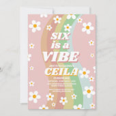 Six is een Vibe Retro 6th Groovy Pink Girl uit de  Kaart (Voorkant)