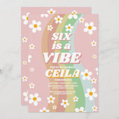 Six is een Vibe Retro 6th Groovy Pink Girl uit de  Kaart (Voorkant / Achterkant)