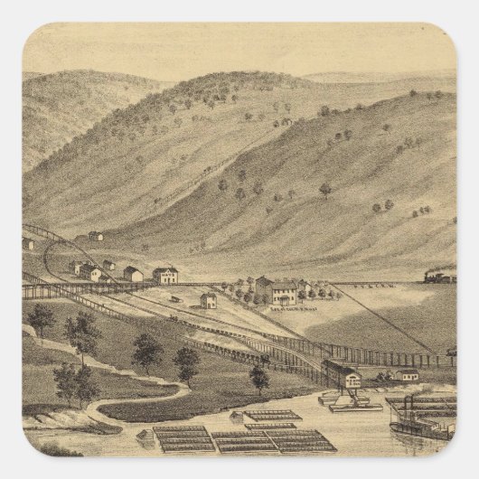 Six Mile Ferry Vierkante Sticker (Voorkant)