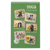 Six Month Calendar Dogs in Flowers Kalender (Hoes)