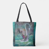 Six of Wands Tarot Fantasy Art beroemd gemaakt doo Tote Bag (Achterkant)