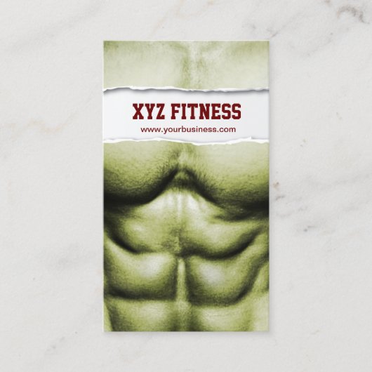 Six Pack Abs Fitness Ripped Visitekaartje (Voorkant)