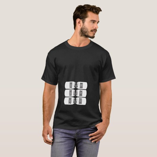 Six Pack Abs Funny Halloween Costume Funny Beer T-shirt (Voorkant volledig)