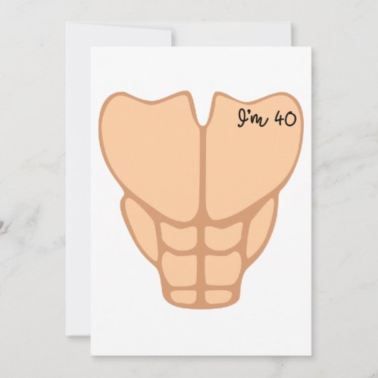 Six Pack Ik ben 40th Birthday Funny Mannen Kaart (Voorkant)