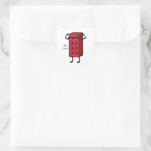 Six pack motivatie vierkante sticker (Tas)