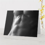 Six Pack Sexy Hot Guy Groetjes Kaart (Gele Bloem)