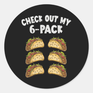 Six Pack Taco Cinco de Mayo Mexicaanse Mannen Ronde Sticker