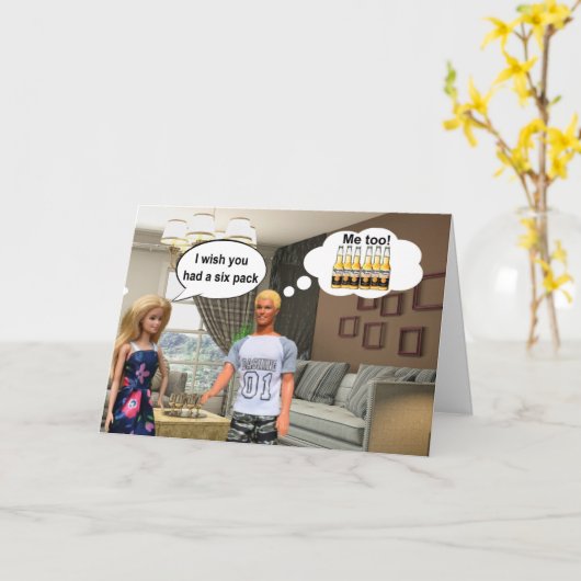 Six pack tee! kaart (Gele Bloem)