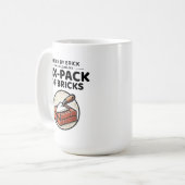 Six-Pack van Bricks: Humoristische Bricklayer Fitn Koffiemok (Voorkant links)