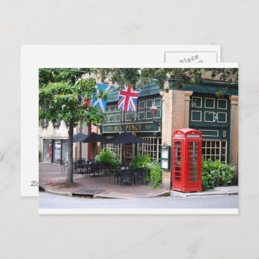 Six Pence Pub Savannah, GA Briefkaart (Voorkant / Achterkant)