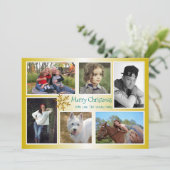 Six Photo Collage Family - kerstfeest Feestdagenkaart (Staand voorkant)