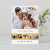 Six Photos Collage Movie Folie Uitnodiging (Staand Voorkant)