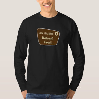 Six Rivers National Forest Sign Retro T-shirt