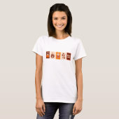 Six set of postal stamp design of coffee halloween t-shirt (Voorkant volledig)
