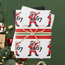 Six Seven 67 6 7 6-7 Meme Dubbing Kerstman Kerstmi Inpakpapier Vel