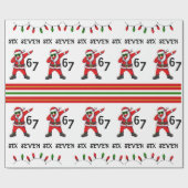 Six Seven 67 6 7 6-7 Meme Santa Dubbing Christmas Cadeaupapier (Vlak)