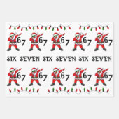 Six Seven 67 6 7 6-7 Meme Santa Dubbing Christmas Inpakpapier Vel (Voorkant)