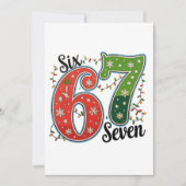 Six Seven 67 6 7 Christmas Meme Funny Xmas Lights Feestdagenkaart (Voorkant)