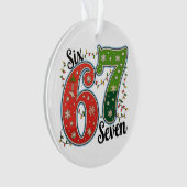 Six Seven 67 6 7 Christmas Meme Funny Xmas Lights Ornament (voorkant)