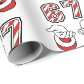 Six Seven 67 6 7 Christmas Meme Holiday Cadeaupapier (Rol Hoek)