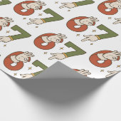 Six Seven 67 6 7 Christmas Santa Elf Meme Cadeaupapier (Hoek)