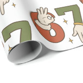 Six Seven 67 6 7 Christmas Santa Elf Meme Cadeaupapier (Rol Hoek)