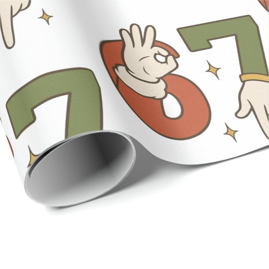 Six Seven 67 6 7 Christmas Santa Elf Meme Cadeaupapier (Rol Hoek)