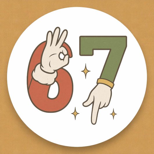 Six Seven 67 6 7 Christmas Santa Elf Meme Ronde Sticker