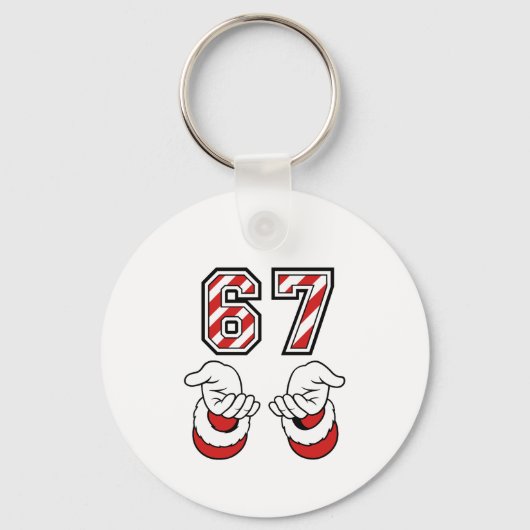 Six Seven 67 6 7 Funny Christmas Meme Holiday Sleutelhanger (Achterkant)