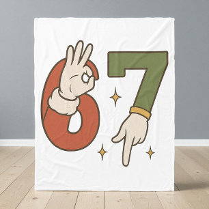 Six Seven 67 6 7 Kerst Elf Kerstmis Meme Fleece Deken
