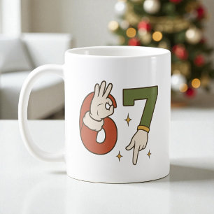 Six Seven 67 6 7 Kerst Elf Kerstmis Meme Koffiemok