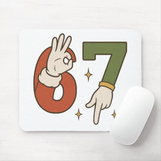 Six Seven 67 6 7 Kerst Elf Kerstmis Meme Muismat (Met muis)
